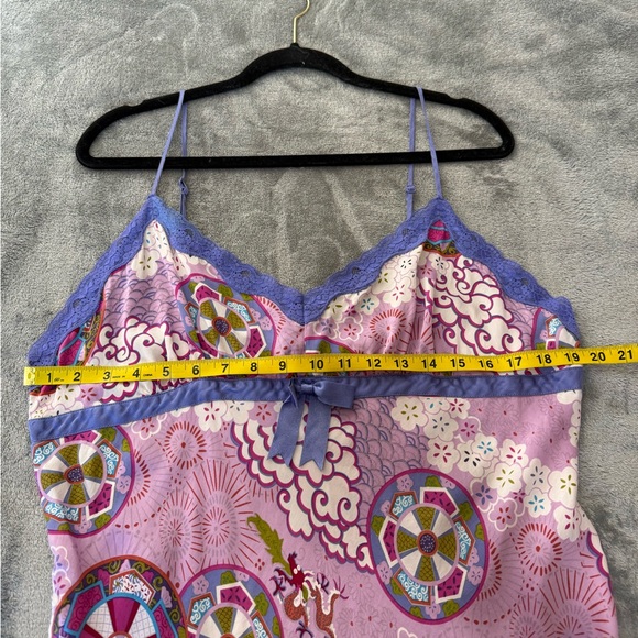 Nick & Nora Asian Dragon Silk Nightgown Nightie Slip Dress Plus Size XXL Cozy - Picture 8 of 12